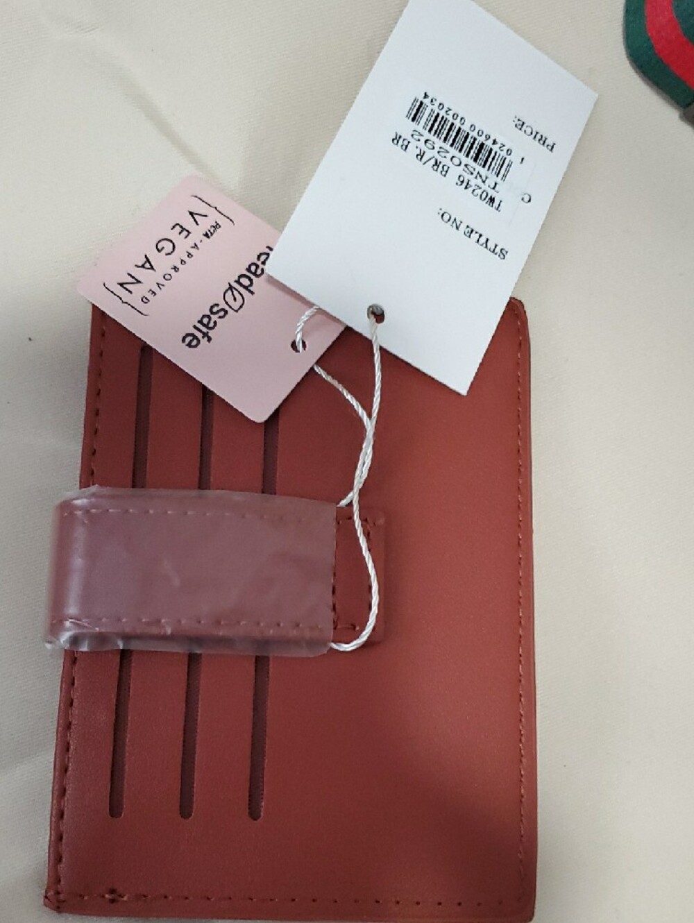 Card Holder in Tan and Brown Canvas - Picture 2 of 3